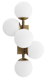 Casa Padrino luxury wall lamp antique brass / white 27 x 24 x H. 50 cm - Living Room Wall Light