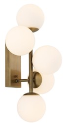Casa Padrino luxury wall lamp antique brass / white 27 x 24 x H. 50 cm - Living Room Wall Light