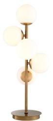 Casa Padrino lampe de table de luxe laiton antique / blanc Ø 28 x H. 67 cm - Lampe de Table de Salon