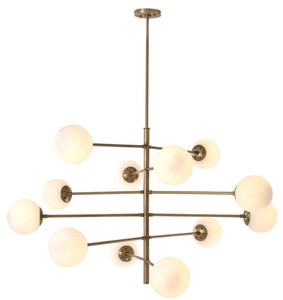 Casa Padrino lustre de luxe laiton antique / blanc Ø 122 x H. 69 cm - Qualité de Luxe