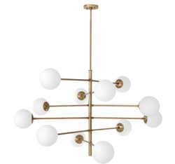 Casa Padrino lustre de luxe laiton antique / blanc Ø 122 x H. 69 cm - Qualité de Luxe