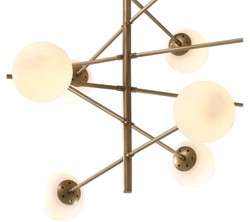 Casa Padrino lustre de luxe laiton antique / blanc Ø 122 x H. 69 cm - Qualité de Luxe