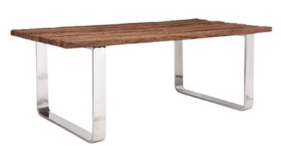 Casa Padrino table à manger de luxe marron / argent 200 x 100 x H. 75 cm - Table de Salle à Manger de Luxe
