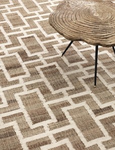 Casa Padrino alfombra de yute de lujo natural / blanco 300 x 400 cm - Accesorios de Sala de Estar de Lujo