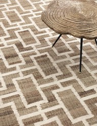 Casa Padrino alfombra de yute de lujo natural / blanco 300 x 400 cm - Accesorios de Sala de Estar de Lujo