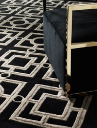 Casa Padrino alfombra de hotel de lujo negro / marrón - Varios Tamaños - Accesorios de Hotel de Lujo