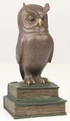 Casa Padrino figurine de luxe en bronze la chouette sage multicolore 11 x 9,5 x H. 22,5 cm - Figurine de Décoration 