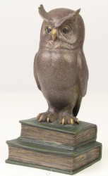 Casa Padrino figurine de luxe en bronze la chouette sage multicolore 11 x 9,5 x H. 22,5 cm - Figurine de Décoration 