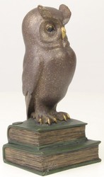 Casa Padrino figurine de luxe en bronze la chouette sage multicolore 11 x 9,5 x H. 22,5 cm - Figurine de Décoration 