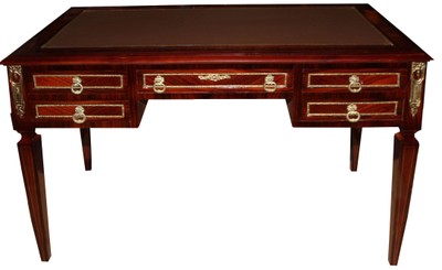 Casa Padrino Luxury Secretary escritorio barroco 5 cajones 120 cm - Hecho a mano de madera maciza - Escritorio barroco mobiliario de oficina
