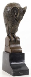 Casa Padrino designer bronzo scultura gufo bronzo / nero 11 x 6,7 x H. 25,3 cm - Figura di Decorazione di Lusso