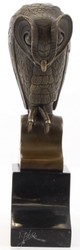 Casa Padrino designer bronzo scultura gufo bronzo / nero 11 x 6,7 x H. 25,3 cm - Figura di Decorazione di Lusso
