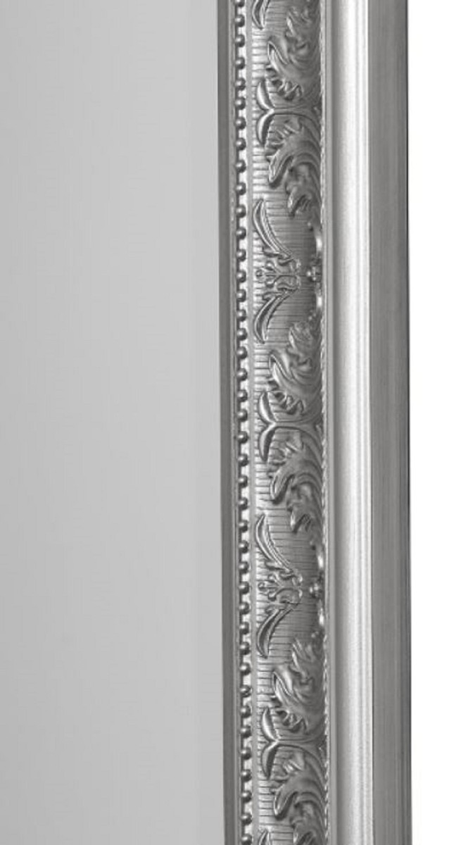 Casa Padrino Baroque Mirror Silver 72 x H. 132 cm - Handmade Baroque Wall Mirror Casa Padrino Baroque Mirror Silver 72 x H. 132 cm - Handmade Baroque Wall Mirror