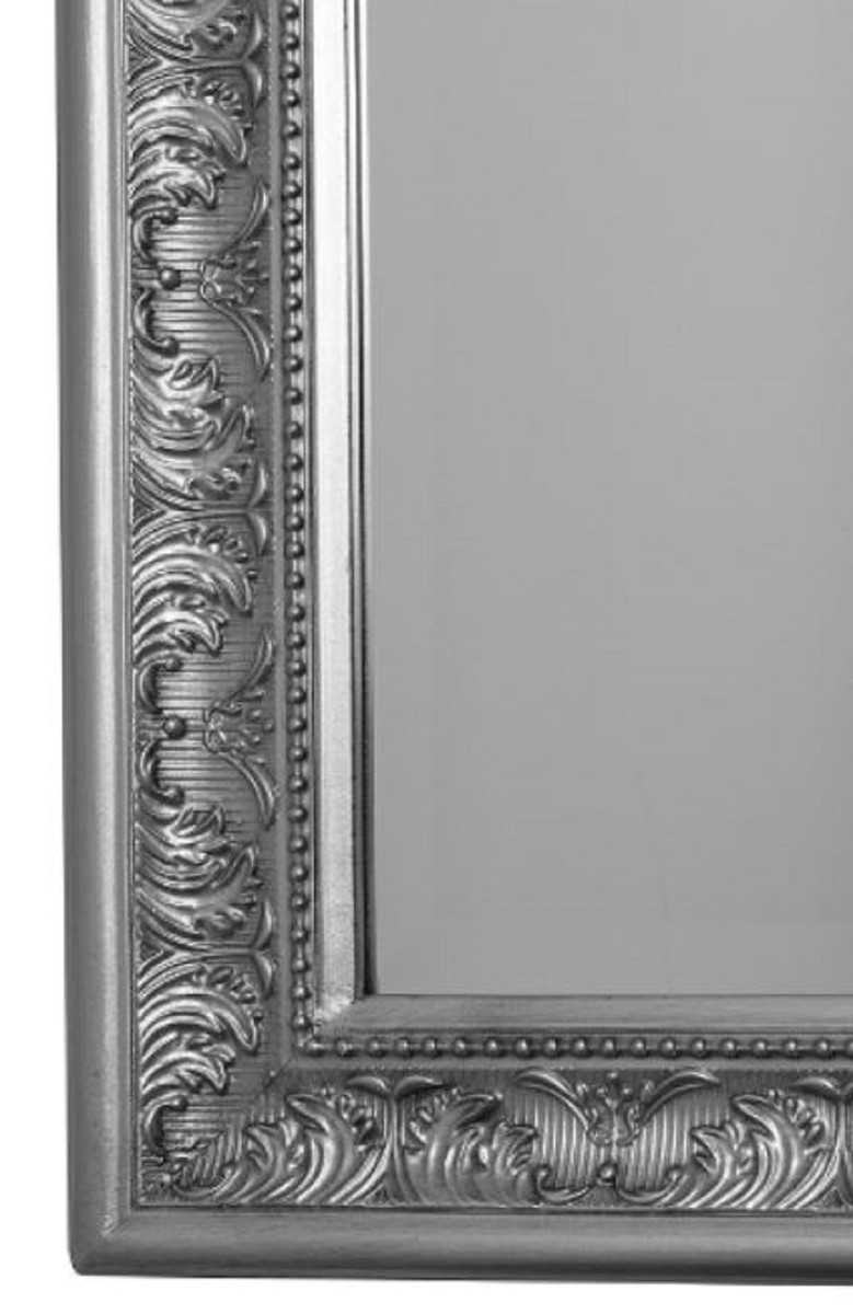 Casa Padrino Baroque Mirror Silver 72 x H. 132 cm - Handmade Baroque Wall Mirror Casa Padrino Baroque Mirror Silver 72 x H. 132 cm - Handmade Baroque Wall Mirror