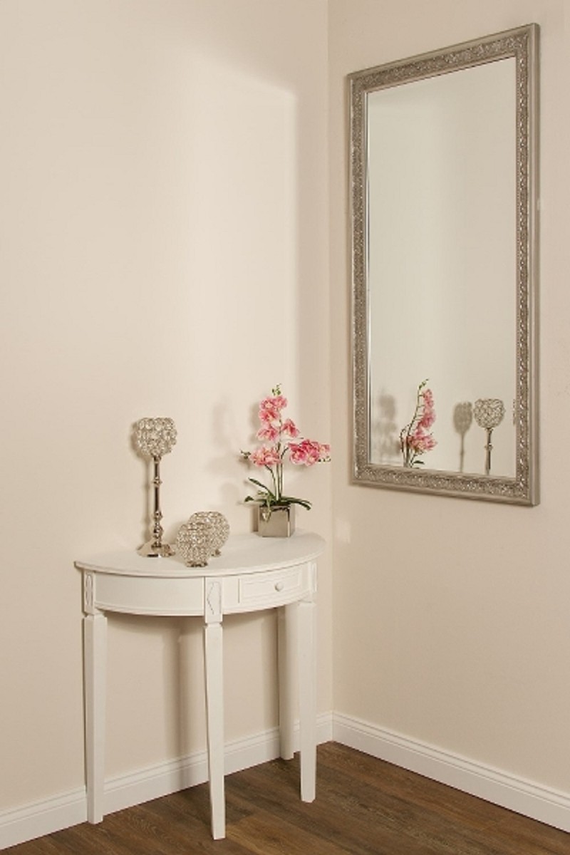 Casa Padrino Baroque Mirror Silver 72 x H. 132 cm - Handmade Baroque Wall Mirror Casa Padrino Baroque Mirror Silver 72 x H. 132 cm - Handmade Baroque Wall Mirror