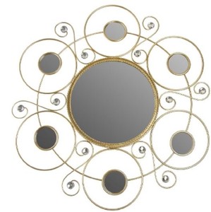 Casa Padrino espejo de pared de diseño oro Ø 50 cm - Espejo de Diseño Casa Padrino espejo de pared de diseño oro Ø 50 cm - Espejo de Diseño