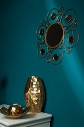 Casa Padrino espejo de pared de diseño oro Ø 50 cm - Espejo de Diseño Casa Padrino espejo de pared de diseño oro Ø 50 cm - Espejo de Diseño