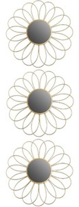 Casa Padrino de espejo / espejo de pared de diseño conjunto de 3 oro Ø 25 cm - Accesorios Deco