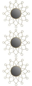 Casa Padrino conjunto de espejos de metal de diseño oro Ø 25 cm - Conjunto de Espejos de Pared de 3