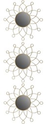 Casa Padrino conjunto de espejos de metal de diseño oro Ø 25 cm - Conjunto de Espejos de Pared de 3