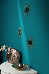 Casa Padrino conjunto de espejos de metal de diseño oro Ø 25 cm - Conjunto de Espejos de Pared de 3