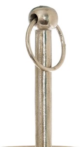 Casa Padrino Luxus Etagere Silber / Weiß / Naturfarben Ø 30 x H. 57 cm - Dekorative kleine runde 3-Stufige Servierschale mit Tragegriff