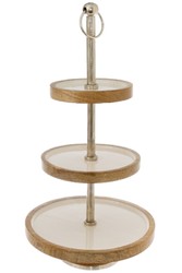 Casa Padrino etagere luxe argent / blanc / naturel Ø 30 x H. 57 cm - Petit bol de service décoratif à 3 étages avec poignée Casa Padrino etagere luxe argent / blanc / naturel Ø 30 x H. 57 cm - Petit bol de service décoratif à 3 étages avec poignée