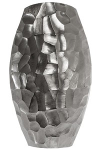 Casa Padrino vaso in metallo di lusso argento 27 x 12 x H. 46 cm - Vaso di Fiori Decorativo di Lusso Casa Padrino vaso in metallo di lusso argento 27 x 12 x H. 46 cm - Vaso di Fiori Decorativo di Lusso