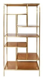 Casa Padrino cabinet mensola di lusso per mobile oro / marrone 80 x 35 x H. 180 cm - Cabinet Soggiorno - Cabinet per Libri