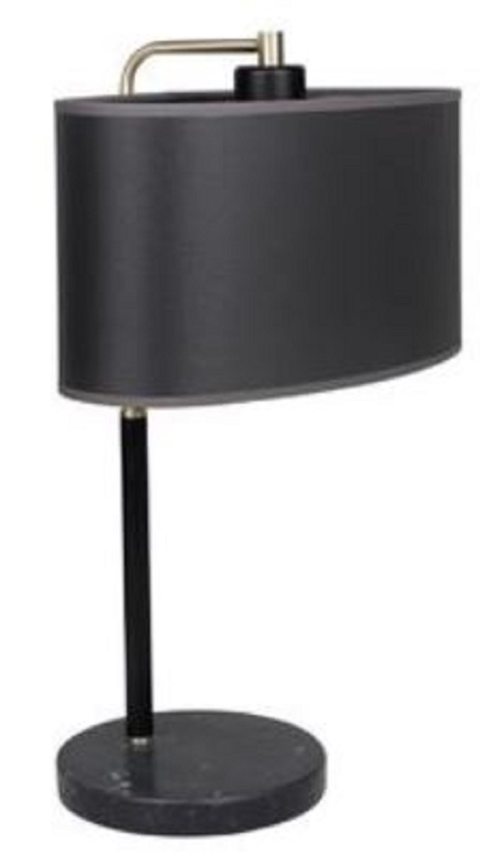Casa Padrino lampe de table de luxe noir / gris / argent 18 x 18 x H. 50 cm - Qualité de Luxe