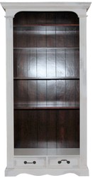 Casa Padrino Vintage Bücherschrank Antik Stil Weiß / Holzfarben 190 x 98 cm - Bücherregal Regal Schrank Casa Padrino Vintage Bücherschrank Antik Stil Weiß / Holzfarben 190 x 98 cm - Bücherregal Regal Schrank