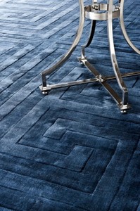 Casa Padrino Luxury Viscose Carpet Sapphire Blue - Various Sizes - Handwoven Living Room Carpet 