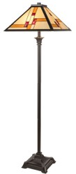 Casa Padrino Luxury Tiffany Floor Lamp Black / Multicolor Ø 50 x H. 156 cm - Handmade From 64 Pieces
