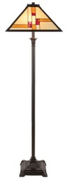 Casa Padrino Luxury Tiffany Floor Lamp Black / Multicolor Ø 50 x H. 156 cm - Handmade From 64 Pieces