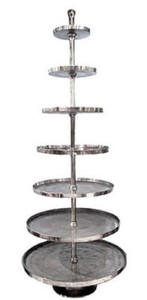 Casa Padrino etagere de lujo 7 niveles plata Ø 90 x H. 240 cm - Accesorios para Hoteles y Restaurantes
