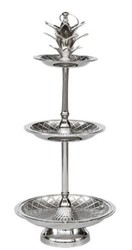 Casa Padrino etagere de luxe ananas 3 étages argent Ø 26 x H. 59 cm - Accessoires Gastronomie
