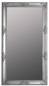 Casa Padrino Specchio da Parete Barocco Argento 72 x H. 132 cm - Specchio in Stile Barocco con Cornice in Legno e Splendide Decorazioni Casa Padrino Specchio da Parete Barocco Argento 72 x H. 132 cm - Specchio in Stile Barocco con Cornice in Legno e Splendide Decorazioni