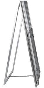 Casa Padrino Barock Standspiegel Silber 50 x H. 180 cm - Handgefertigter Spiegel mit Holzrahmen & wunderschönen Verzierungen