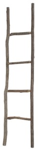 Casa Padrino escalera de madera de estilo campestre natural 37 x 4 x H. 160 cm - Escalera Hecha a Mano con 4 Peldaños