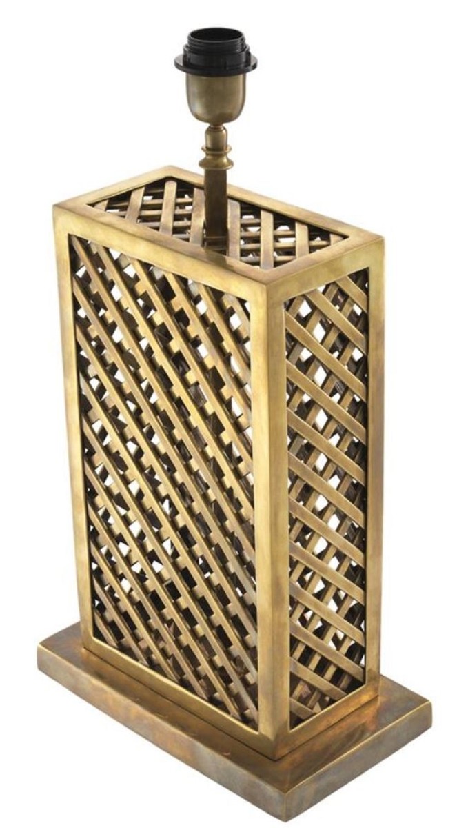 Casa Padrino lámpara de mesa de lujo latón vintage / negro 46 x 22 x H. 72 cm - Calidad de Lujo