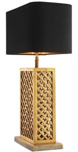 Casa Padrino Luxus Tischleuchte Vintage Messingfarben / Schwarz 46 x 22 x H. 72 cm - Luxus Qualität