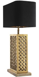 Casa Padrino Luxus Tischleuchte Vintage Messingfarben / Schwarz 46 x 22 x H. 72 cm - Luxus Qualität