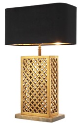 Casa Padrino lampada da tavolo di lusso ottone vintage / nero 46 x 22 x H. 72 cm - Qualità di Lusso