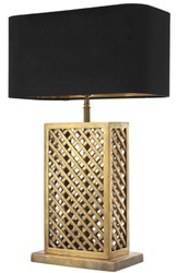 Casa Padrino lampada da tavolo di lusso ottone vintage / nero 46 x 22 x H. 72 cm - Qualità di Lusso