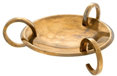Casa Padrino Luxus Servierteller / Servierschale Vintage Messingfarben Ø 56 x H. 14,5 cm - Hotel & Restaurant Accessoires