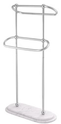 Casa Padrino Toallero de Lujo Plata / Blanco 50 x 22 x H. 91 cm - Accesorios de Baño de Lujo