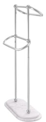 Casa Padrino Toallero de Lujo Plata / Blanco 50 x 22 x H. 91 cm - Accesorios de Baño de Lujo
