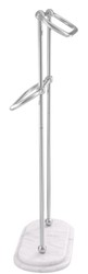 Casa Padrino Toallero de Lujo Plata / Blanco 50 x 22 x H. 91 cm - Accesorios de Baño de Lujo