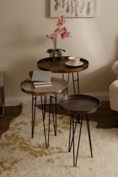 Casa Padrino ensemble de table d'appoint de luxe bronze / argent / gris Ø 50 x H. 60 cm - Tables d'Appoint Rondes en Métal Casa Padrino ensemble de table d'appoint de luxe bronze / argent / gris Ø 50 x H. 60 cm - Tables d'Appoint Rondes en Métal