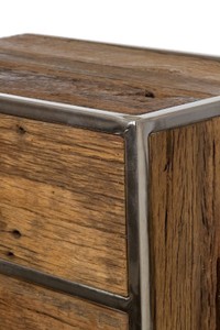 Casa Padrino Luxus Kommode mit 5 Schubladen Braun / Silber 60 x 40 x H. 110 cm - Luxus Möbel
